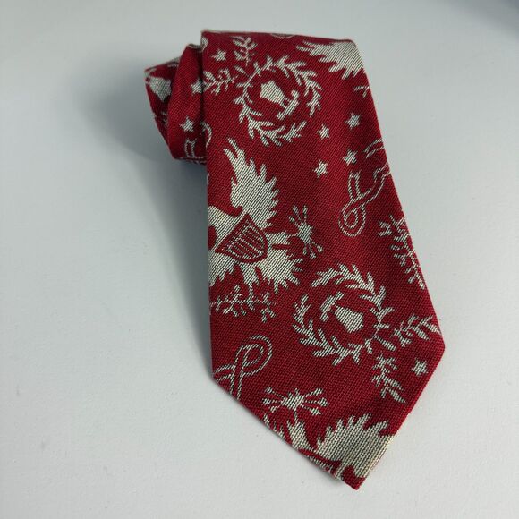 Handmade Men's Tie Red Patriotic Print - Picture 1 of 8